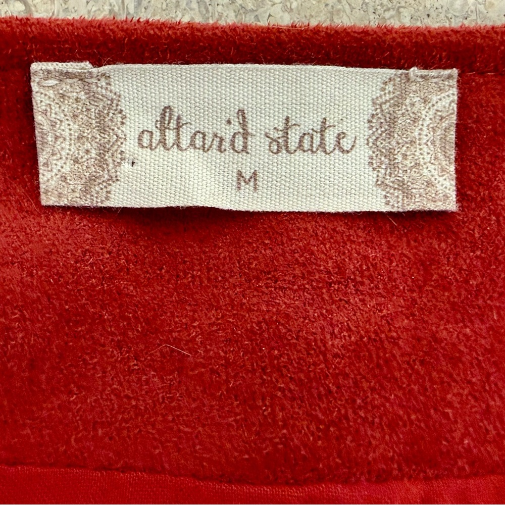 Altar'd State Red Mini Skirt with Embroidered Birds and Flowers - Picture 3 of 7